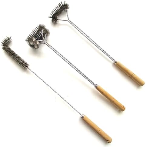 SUNRISE Fryer Brush with Long Handle (Stainless Steel, L, Single, and Double Brush) - Image 2