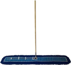 Industrial Dust Mop Kit – Includes 60 Inch Blue Twisted Closed Loop Mop Head, Wood Handle, and Heavy-Duty Wire Frame – Commercial Grade for Janitorial & Facility Cleaning - Image 2