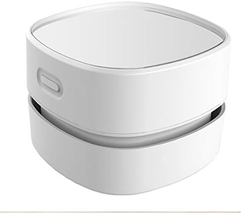 ODISTAR Desk Vacuum Cleaner with Wireless Charger, Mini Table dust Sweeper Energy Saving,Endurance up to 400 mins, Cordless&360º Rotatable for Keyboard/Home/School/Office (White Wireless Charger) by ODISTAR