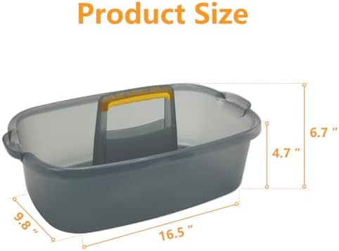 Goderewild Multi-Purpose Cleaning Caddy with Handle, Shower Caddy Organizer/Storage Basket/Totes Portable for Bathroom Supplies, Cleaning Products, Under Sink Tool (Translucent Gray, 1 Pack) - Image 2