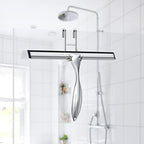 Shower Squeegee for Glass Door 12-Inch Stainless Steel Bathroom Squeegee Window Wiper, Includes Shower Door Hook, Adhesive Hook, and Spare Silicone Blade for Window Mirror Car All-Purpose Squeegee - Image 4