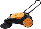 Walk-Behind Hand Push Sweeper with 5 Gears and Adjustable Broom 41.3in inch Sweeping with 14.5 Gallon Capacity Push Floor Sweeper Outdoor for Walkway and Yard - Image 3