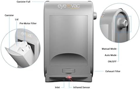 EyeVac Pro & Squeegee Broom Bundle - Touchless Vacuum Automatic Dustpan with Multisurface Broom, Corded Bagless Vacuum, 1400 Watt Sensors for Pet Hair, Dirt, Food Debris, Kitchen & Salon (Silver) - Image 6