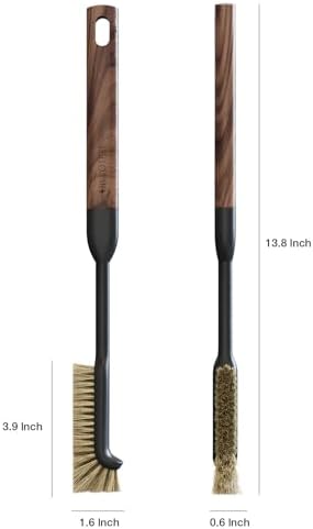 Cleaning Brush, Diveotree Hard Bristle Brush for Deep Cleaning Grout, Sink, Cup, Teapot, Bottle, Blender, Multi-Purpose Brush wih Long Handle for Kitchen (Brown) - Image 2
