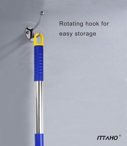 86.6" Window Squeegee Cleaner,2 in 1 Window Cleaning Tool Kit,Shower Squeegee with Extension Pole，Glass Cleaning Tools for Shower Glass,Indoor/Outdoor High Window Cleaning-Two Pads - Image 5