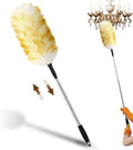 Extendable Wool Duster, 18-48 Inch Long Handle Duster with Natural Fluffy Wool Head, Dusters for Cleaning Ceiling Fans, Blinds, High Ceilings, Furniture, Washable & Reusable by Unknown