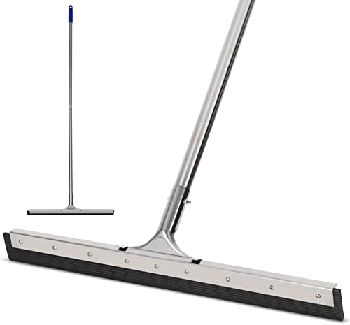 Floor Squeegee Scrubber 55inch Long Stainless Steel Handle with 22inch Wide Silicon Rubber Blade - Perfect Squeegee Broom for Floor Washing and Drying Shower Glass, Marble, Wood Surfaces by MHM