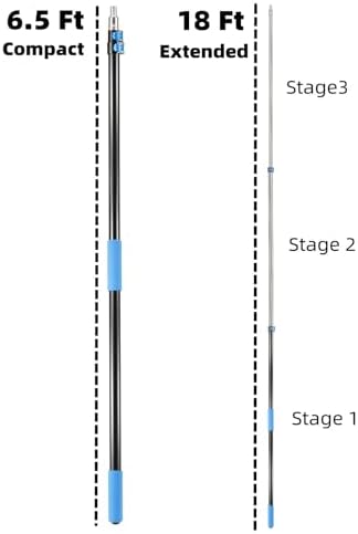 25 Foot High Ceiling Fan, Cobweb Duster with 6-18ft Extension Pole - Image 4