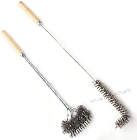 SUNRISE Fryer Brush with Long Handle (Stainless Steel, L and Double Brush) - Image 3