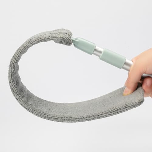 Flexible Long-Handle Microfiber Dust Mop with Reusable Damp Duster & Extension Pole for Home Gap, Under-Appliance, Car & Ceiling Fan Cleaning - Image 5