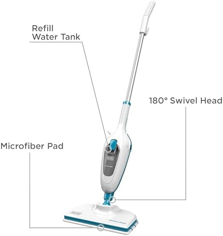 BLACK+DECKER Steam Mop, White (HSM13E1) - Image 2