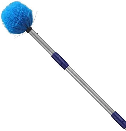 Cobweb Duster with Pole, 4ft Stainless Steel Pole Cobweb Brush with Medium-Stiff Bristles for Walls Beams Shelves Iight Fixtures and Window Screens by TALITARE