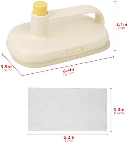 Magic Brush with 200 Disposable Cleaning Cloth, Kitchen Wipe with Replaceable Thin Rag, Household Brush with Handle for Home - Image 2