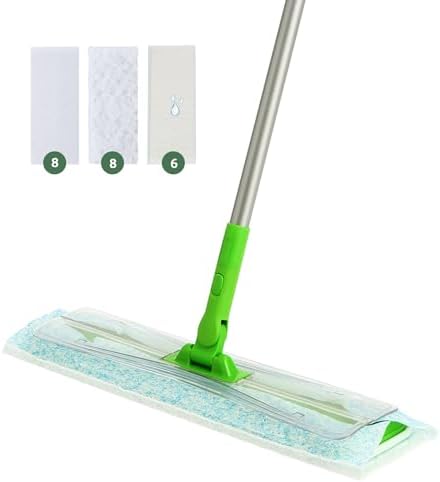 Eyliden 16.5" Large Sweeper Mop, 3 Types of 22 Disposable Dry & Wet Cloths by Eyliden