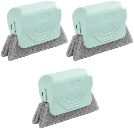 Runsgo Window Track Cleaner, Handheld Cleaning Brush Set, for Window Slides Grooves, Tile Grout Lines, Shutter Slats, Car Ac Vents & Narrow Gaps (Green 3pcs) by Runsgo