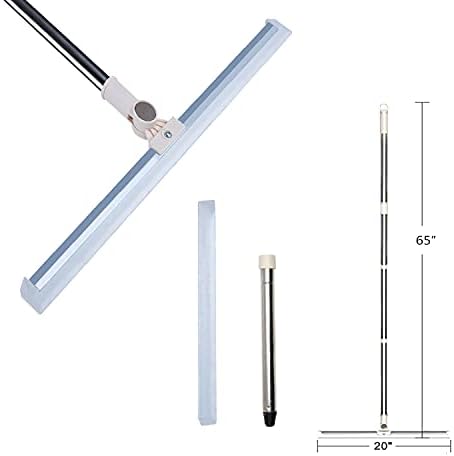 20 in Silicone Floor Squeegee 65 in Long Handle for Floor Window Cleaning by Yourhouseworkhelper