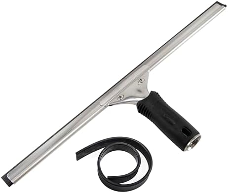 Unger Connect and Clean 16” Performance Window and Glass Cleaning Squeegee with Replacement Rubber, Cleaning Supplies, Heavy Duty Household Cleaner Tools with Streak-Free Results by Unger
