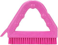 SPARTA Plastic Commercial Grout Brush, Triangle-Shaped Scrub Brush with Scraper and Two Threaded Holes for Attaching Handle (Sold Separately), 9 x 7 x 7 Inches, Pink by SPARTA