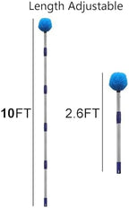 Cobweb Duster with Pole, 10ft Stainless Steel Pole Cobweb Brush with Medium-Stiff Bristles for Walls Beams Shelves Iight Fixtures and Window Screens - Image 4