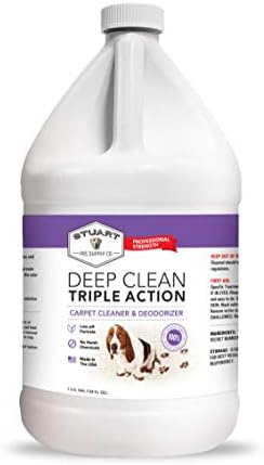 Stuart Pet Supply Co. Professional Strength Deep Clean (Gal.) 3X Carpet Cleaner Solution & Deodorizer, Concentrated Encapsulating Carpet Shampoo, Pet Odor & Dirty Carpet Cleaning Solution 128 fl oz. by StuartPetSupplyCo