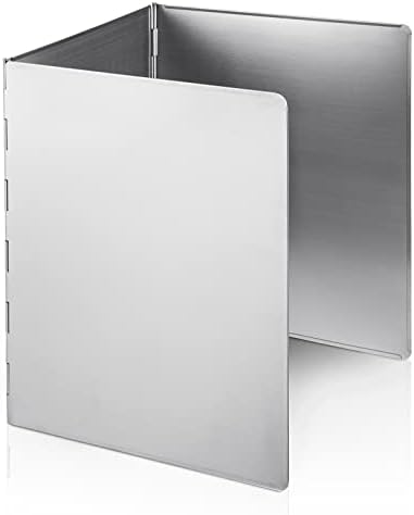 3 Sided Oil Splatter Guard, Upgrade Stainless Steel Anti Splatter Shield for Stove Top Cooktop, Yhuitek Foldable Grease Splatter Screen Oil Barrier, 11.7" x 14.7" (H) by Home