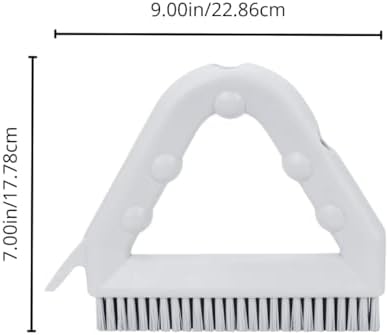 SPARTA Plastic Commercial Grout Brush, Triangle-Shaped Scrub Brush with Scraper and Two Threaded Holes for Attaching Handle (Sold Separately), 9 x 7 x 7 Inches, Yellow, (Pack of 4) - Image 3