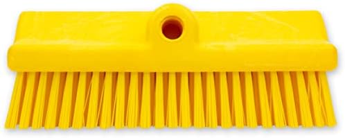 SPARTA 40423EC04 Plastic Floor Scrub Brush, Wall Brush, Equipment Brush with Nonabsorbent Bristles for Industrial Kitchens, Hospitals, Commercial Cleaning, 10 Inches, Yellow by SPARTA