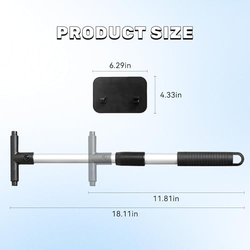 Car Windshield Cleaner Tool Kit with Extendable Handle, Vehicle Window Cleaner with 4 Microfiber Pads and 1 Empty Spray Bottle, Auto Windscreen Cleaning Tool, Universal Fit (Rectangular) - Image 3