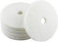 20” White Polishing Floor Pad, Non-Abrasive Commercial Pad for Scrubber & Buffer & Other Floor Machines, Extra Thick ≥2.3cm Soft Fiber Design, Light Polishing for Vinyl Marble Terrazzo(5-Pack) by AIOLITHINC
