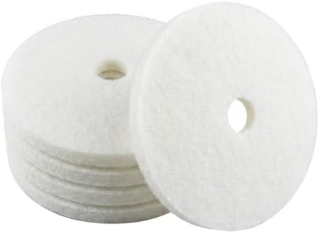 22” White Polishing Floor Pad, Non-Abrasive Commercial Pad for Scrubber & Buffer & Other Floor Machines, Extra Thick ≥2.3cm Soft Fiber Design, Light Polishing for Vinyl Marble Terrazzo (5pcs) by AIOLITHINC