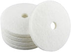 22” White Polishing Floor Pad, Non-Abrasive Commercial Pad for Scrubber & Buffer & Other Floor Machines, Extra Thick ≥2.3cm Soft Fiber Design, Light Polishing for Vinyl Marble Terrazzo (5pcs) by AIOLITHINC