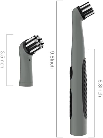 SOARING Rechargeable Electric Cleaning Brush with 4 in 1 Multiple Brush Heads,Indoor Household Cordless Motorized Brush for Bathroom Toilet Kitchen Tile Crevice (Gray & Black) - Image 2