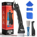 Silicone Caulking Tool Kit, Caulk Remover Tool, Putty Knife Scraper, 3 Glass Glue Corner Scrapers, Grout Removal Tool with Stainless Steel Head for Kitchen Bathroom and Window by Cocew