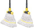 KeFanta 2 Pack Commercial Mop Heavy Duty Industrial Mop with Long Handle,60" Looped-End String Wet Cotton Mops for Floor Cleaning,Home,Kitchen,Office,Garage and Concrete/Tile Floor by KeFanta