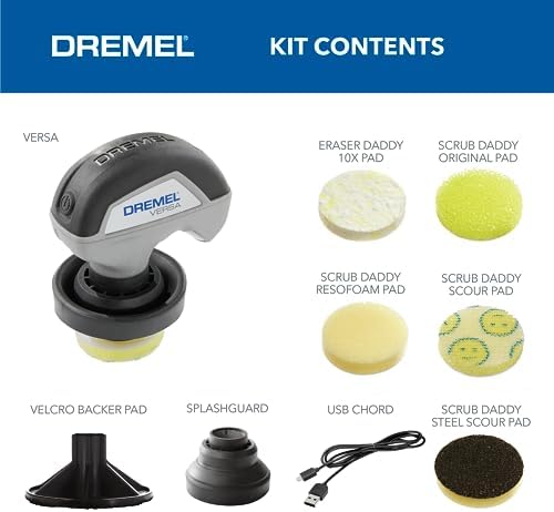 Dremel Versa Power Scrubber Kit with 5 Scrub Daddy Cleaning Sponge Pads - Waterproof Cordless Electric Spin Scrubber, High Speed, Multi-Surface Cleaning for Kitchen, Household, and Bathroom, PC10-07 - Image 2