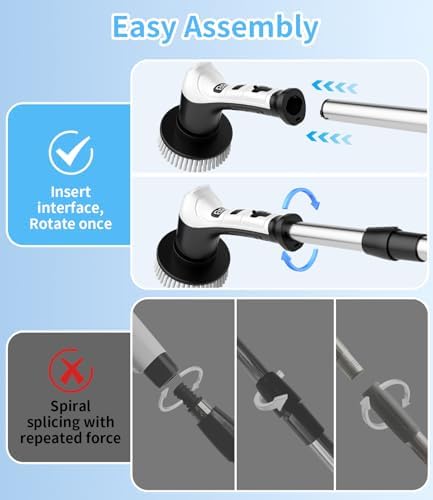 Electric Spin Scrubber, Cordless Power Shower Cleaning Brush for Bathroom - Image 6