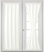 Hiasan French Door Curtains Privacy, Ivory, 24W x 72L, 1 Panel - Image 2