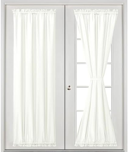 Hiasan French Door Curtains Privacy, Ivory, 24W x 72L, 1 Panel - Image 2