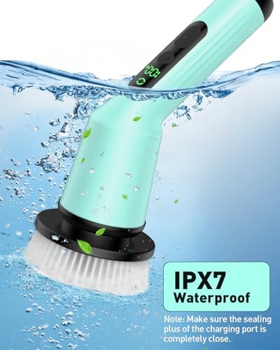 Electric Spin Scrubber for Bathroom, Shower Scrubber with Long Handle - Image 7