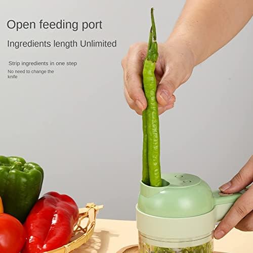 4 in 1 Handheld Electric Food Cutter Set, Kitchen Gods Wireless Food Processor for Fruits, Vegetables and Meat Green - Image 4