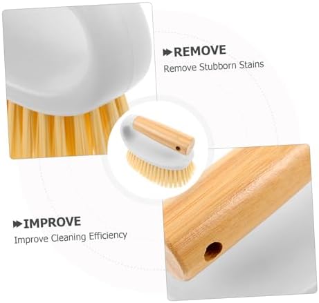 Heavy-Duty Grout Cleaning Brush with Ergonomic Wooden Handle Multi-Function Scrubbing Tool for Bathroom Kitchen Tiles Floors and Narrow Crevices Lightweight Household - Image 3