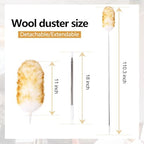 Lambswool Extendable Duster 29-110 Inch, Anti-Static Flexible Head, Stainless Steel Pole for High Ceilings, Fans, Interior & Roof Dusting. - Image 2