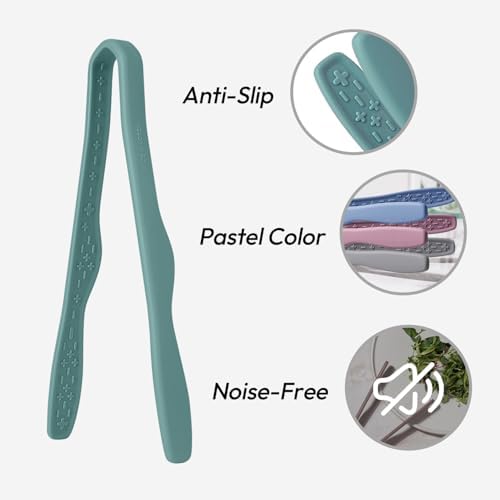 Carrotez Mini Silicone Toaster Tongs, 7 inches, 1 Pack, Green - Image 4