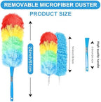 Rainbow Static Duster 24inch Reusable Microfiber Electrostatic Dusters with 2 Beandable and Washable Duster Head for Cleaning Home, Office, Car - Image 2