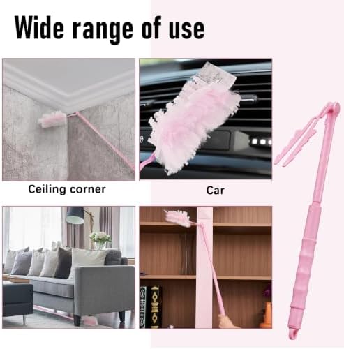 Colingmill 4 Pack Replacement Duster Handles, 3 Ft Extendable, Pink - Image 4