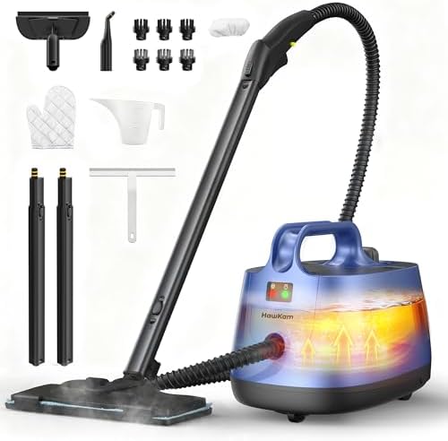 Steam Cleaner for Home, 293°F 5-Bar High Pressure Powerful Multipurpose Handheld Steam Mop, 21 Attachments, 50Oz Capacity, Heavy Duty Steamer for Floors, Cars, Tiles, Crack Cleaning, Turquoise by HawKamUS