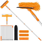152'' Window Cleaning Kit, 2 in 1 Window Squeegee with Extension Poles, Window Cleaner Tools for Indoor/Outdoor High Window, Car, Glass by TIMIVO