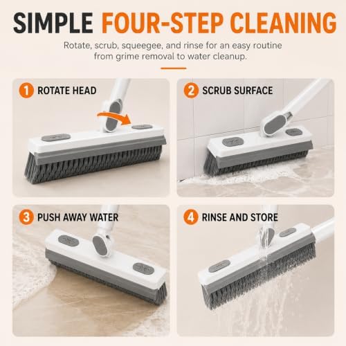 180° Rotating Gap Cleaning Tool,with V-Shaped Bristles and Squeegee，A - Image 6