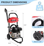 3200PSI Gas Pressure Washer 3.5GPM Gas Power Washer 208CC Surface Cleaner Commercial Washing Machine High Pressure Car Wash for Patio Garden Yard Vehicle Concrete - Image 2