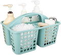 Portable Shower Caddy Basket Plastic Storage Basket with Divided Light Blue by JiatuA